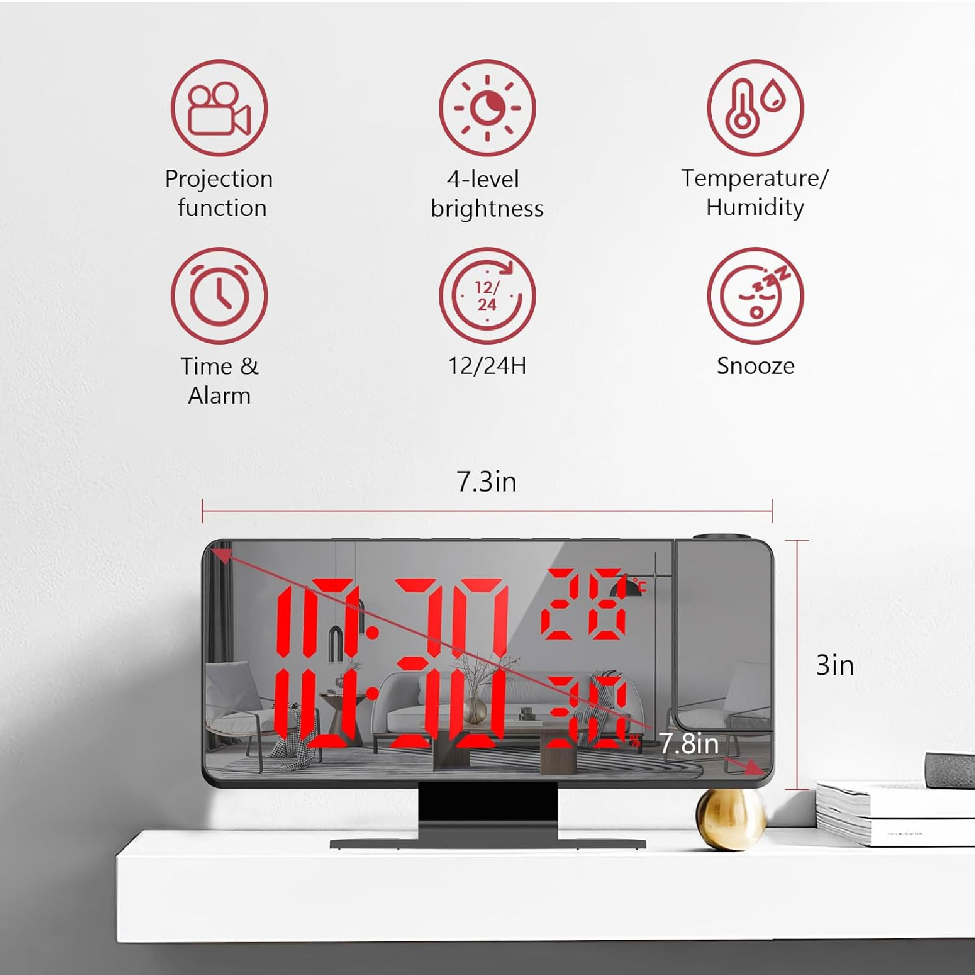 Miniatura 4 de Reloj Digital Proyector Despertador